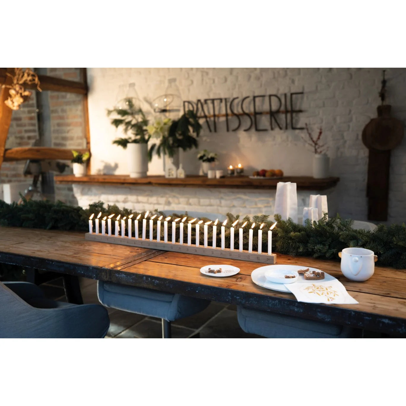 Candle Holder Advent - 24 Candle wooden display