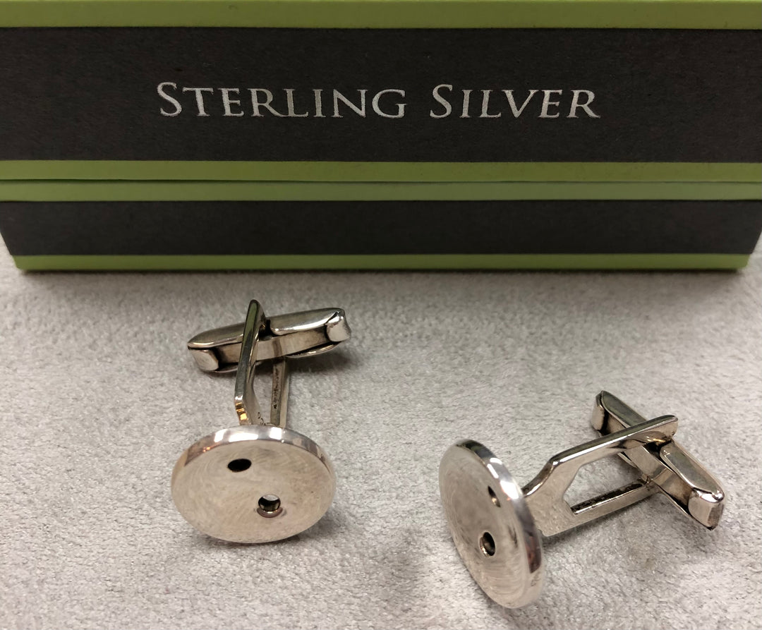 Sterling Silver Button Cufflinks
