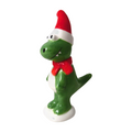 Ceramic Standing T-Rex Dinosaur In A Santa Hat