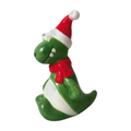 Ceramic Sitting T-Rex Dinosaur In A Santa Hat