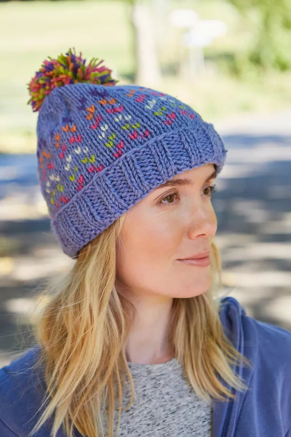 Andorra Bobble Hat - Bluebell