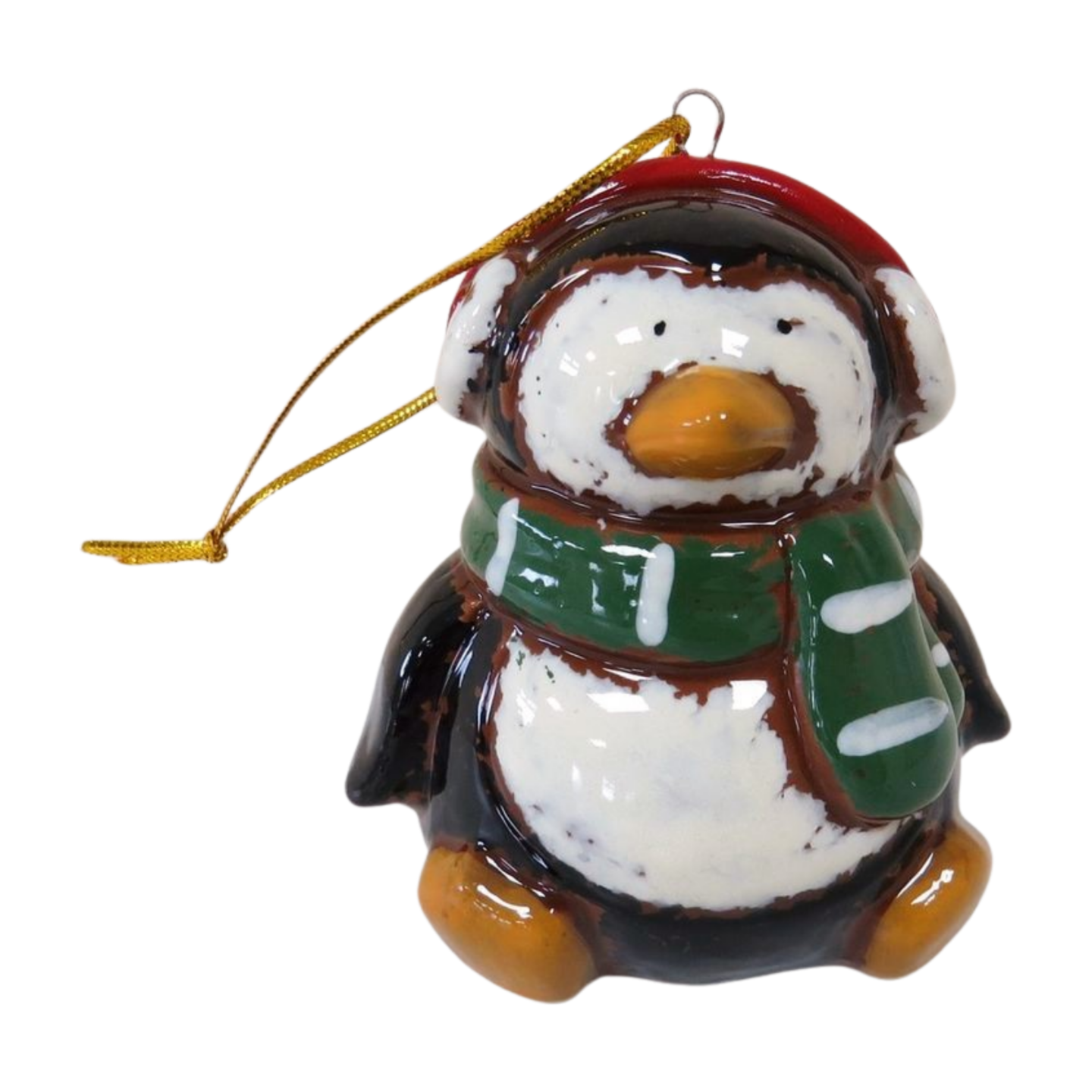 Ear Muff Penguin Ceramic Hanging Decoration