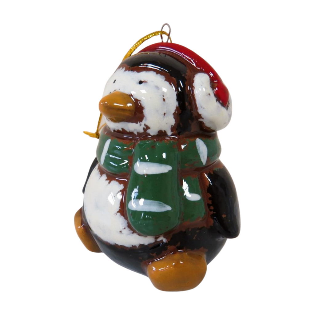 Ear Muff Penguin Ceramic Hanging Decoration