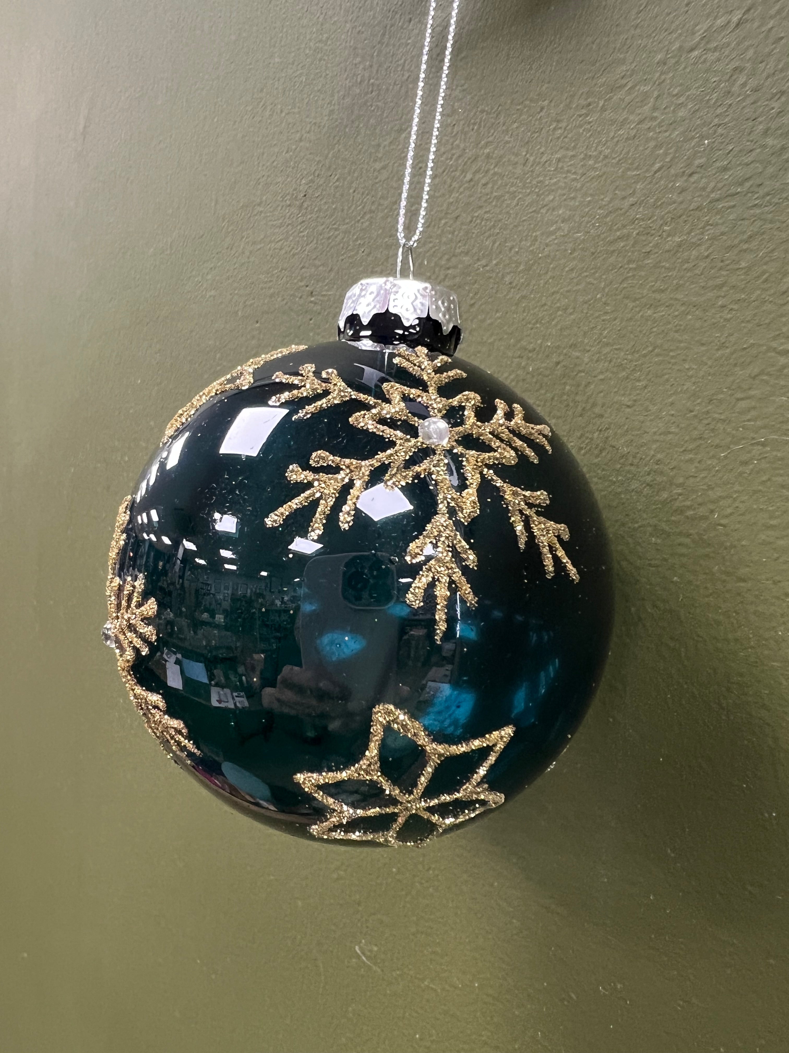 Deep Teal Glass Bauble