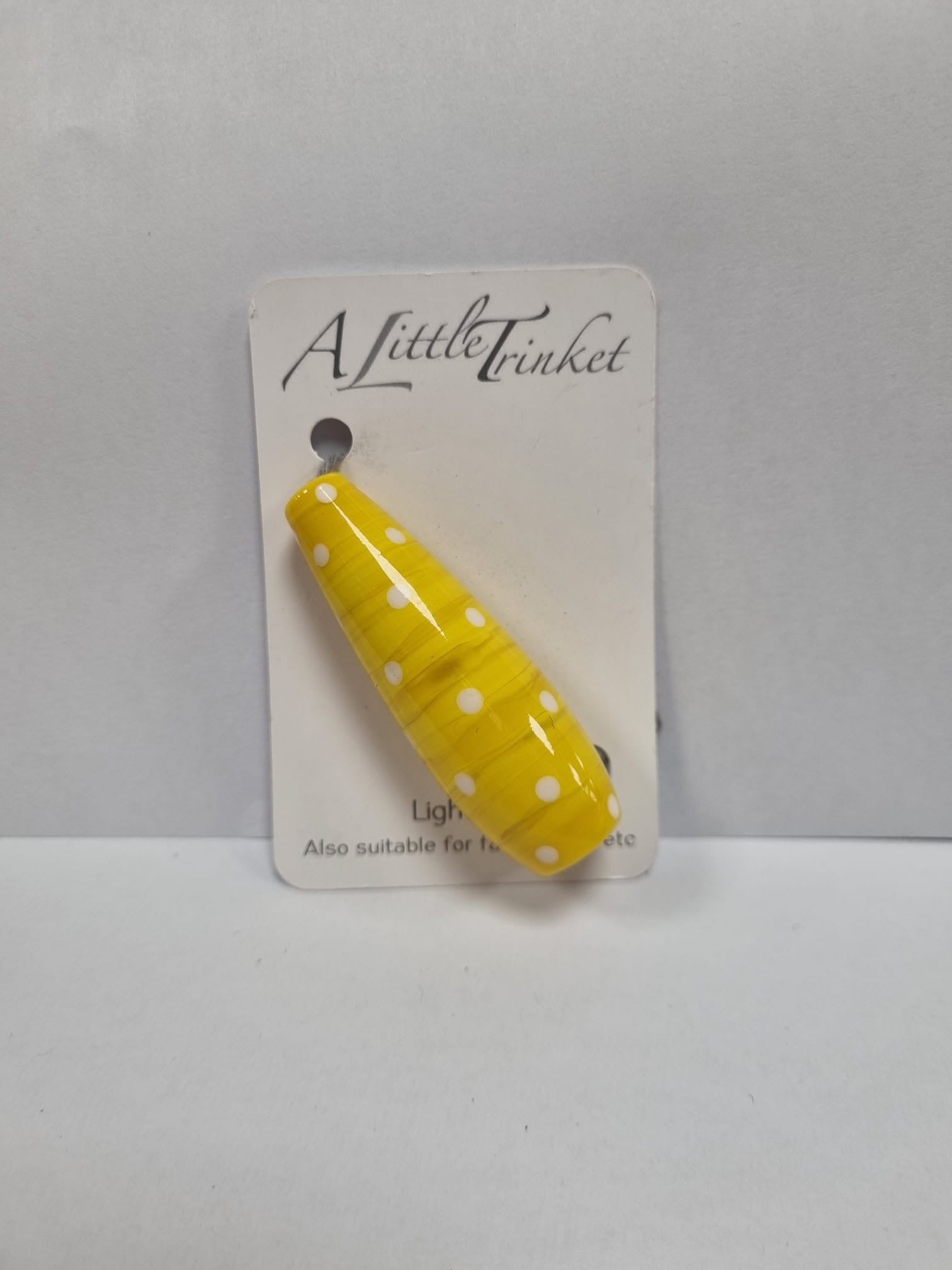 Yellow Polka Dot Glass Light Pull
