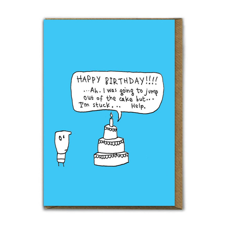 Embossed Jump Out Cake Birthday Card