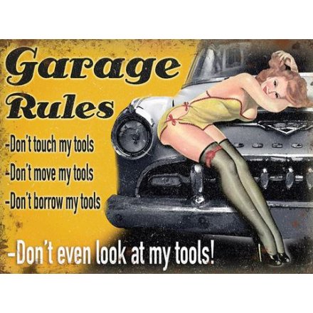 Garage Rules Novelty Sign