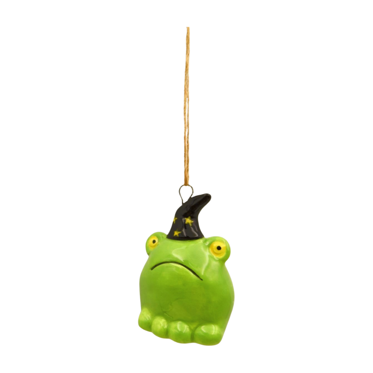 Frog Wearing a Witch's Hat Hanging Decoration