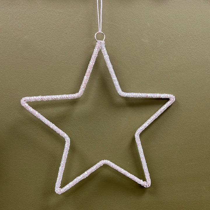 Clear Beaded Star Hanging Decoration