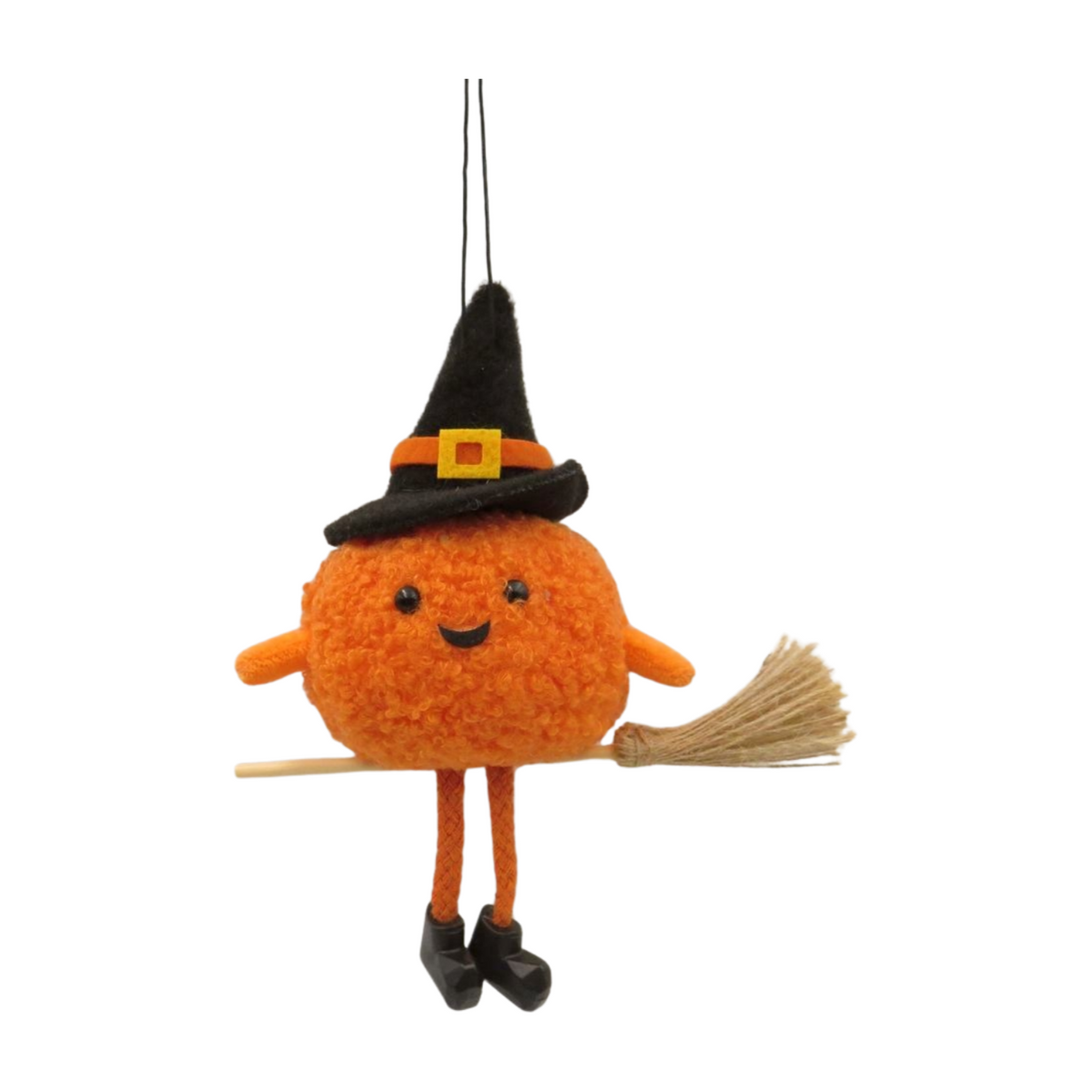 Broomstick Pumpkin Hanging Decoration
