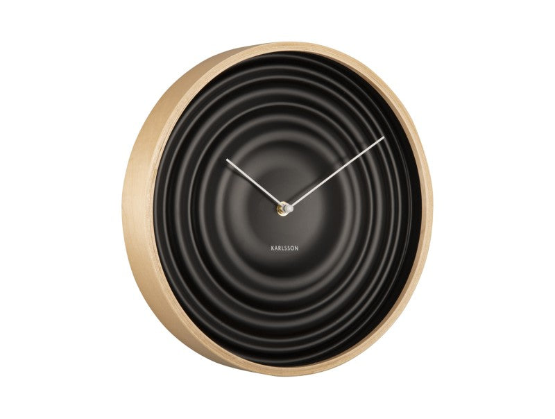 Scandi Ribble Black Face Wall Clock