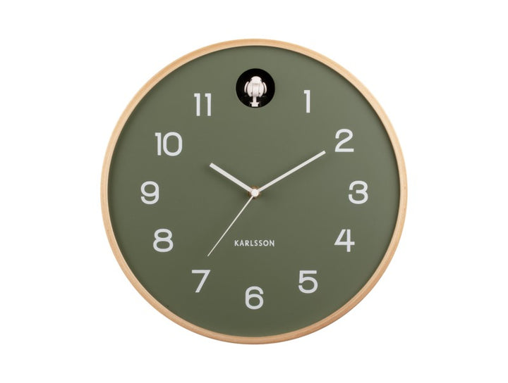 Round Cuckoo Wall Clock - Jungle Green