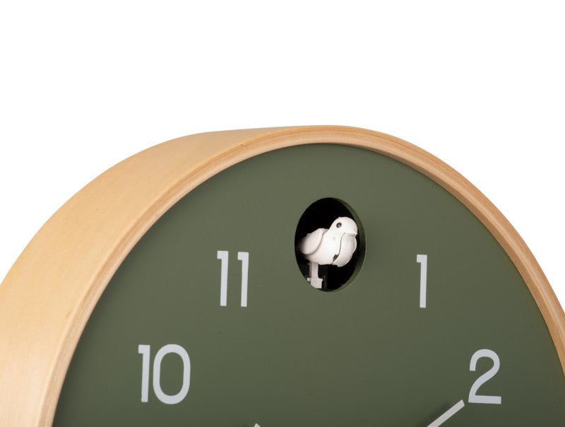 Round Cuckoo Wall Clock - Jungle Green