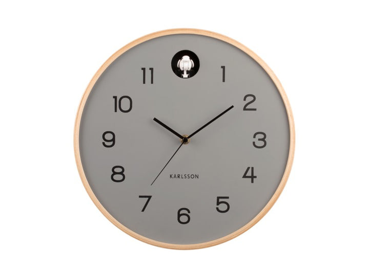 Round Cuckoo Wall Clock - Grey