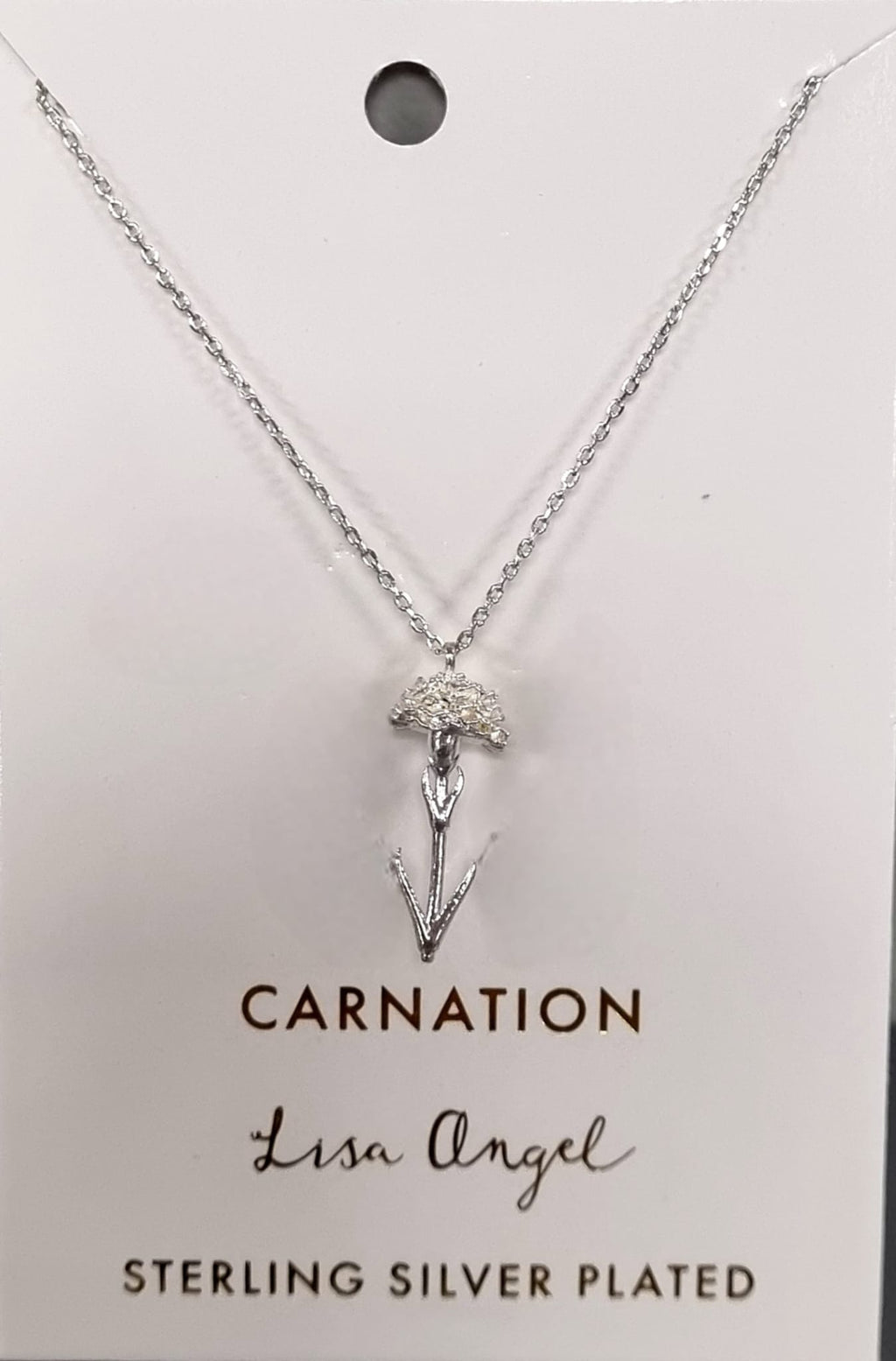 Carnation Flower Pendant Necklace