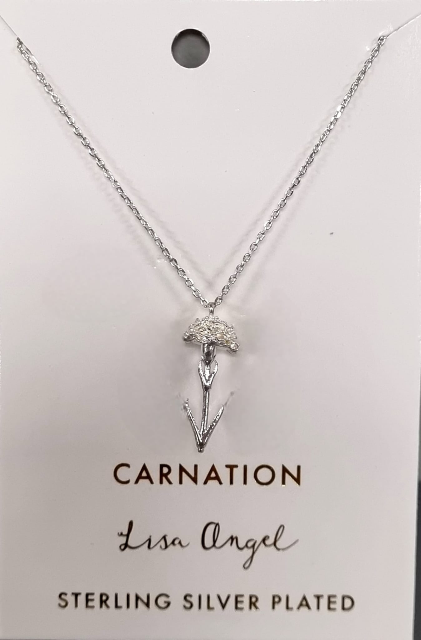 Carnation Flower Pendant Necklace
