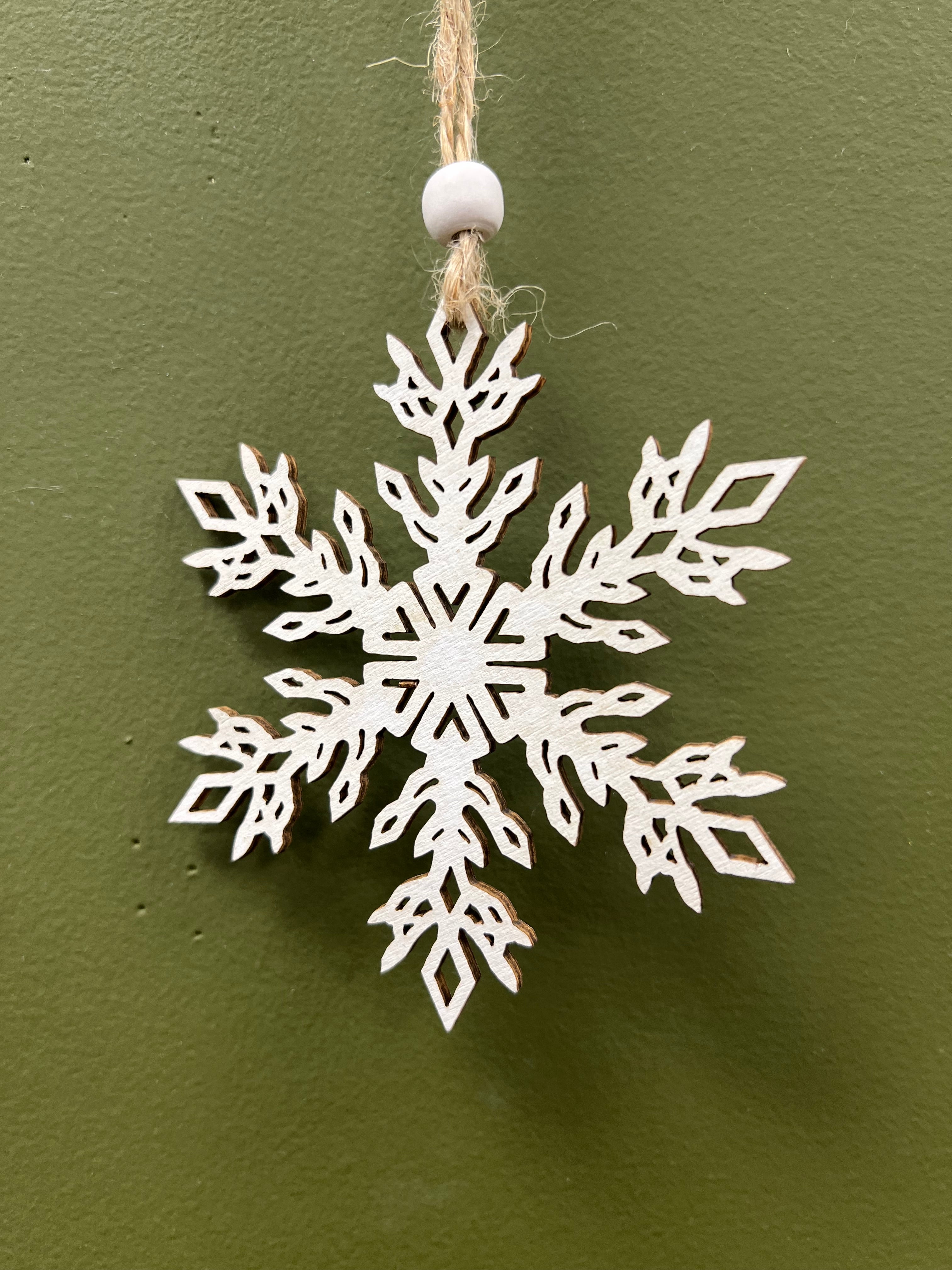 Wooden Snowflake Hanging Decoration