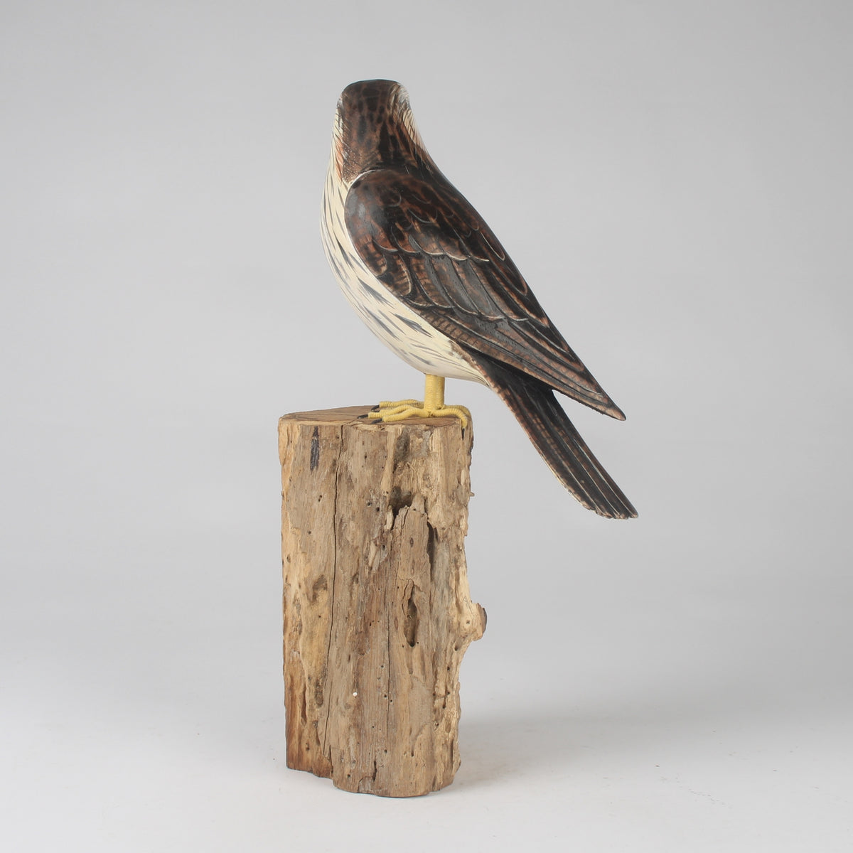 Hand Carved Kestrel On Post By Archipelago