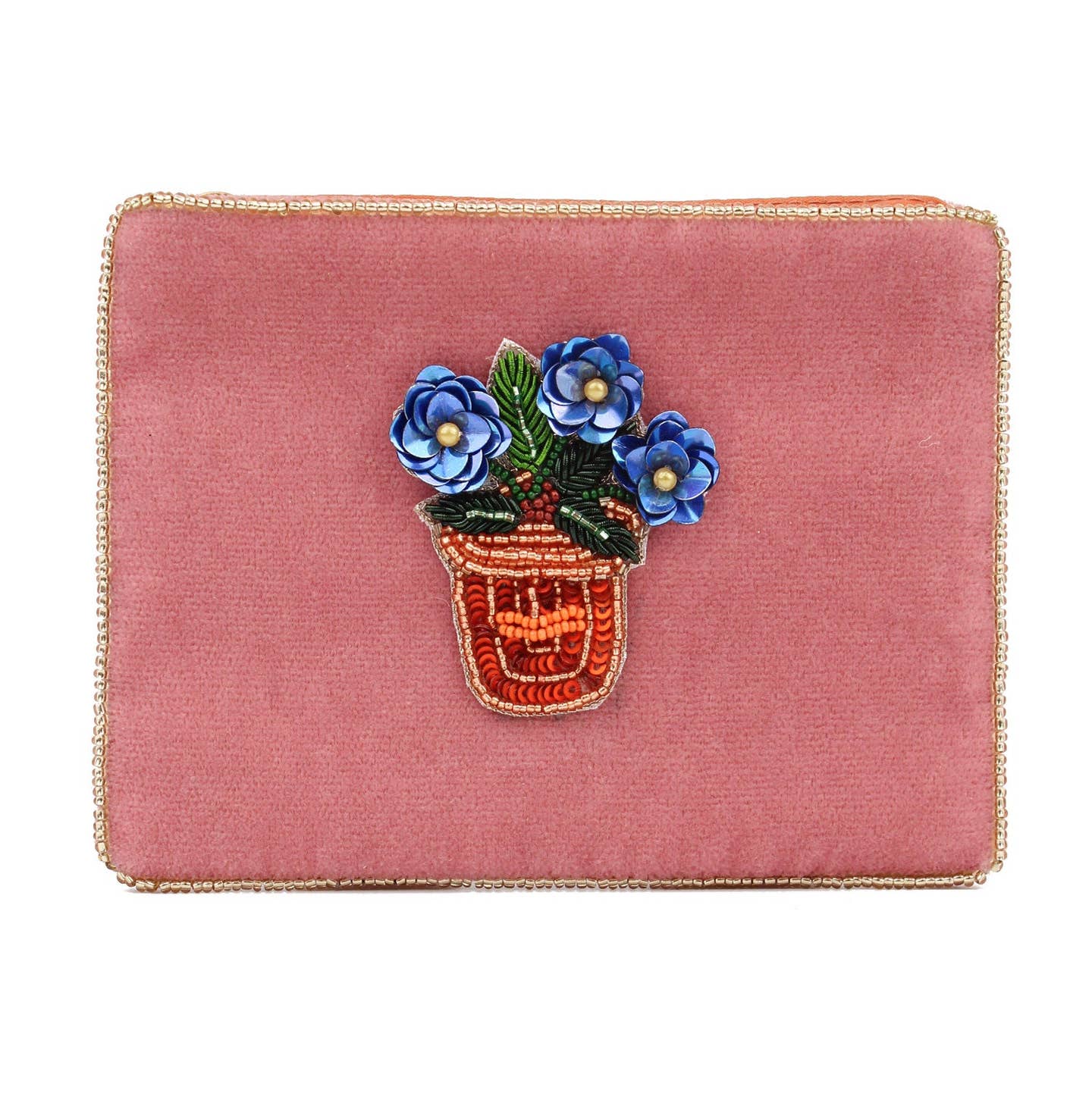 Flower Pot Velvet Purse