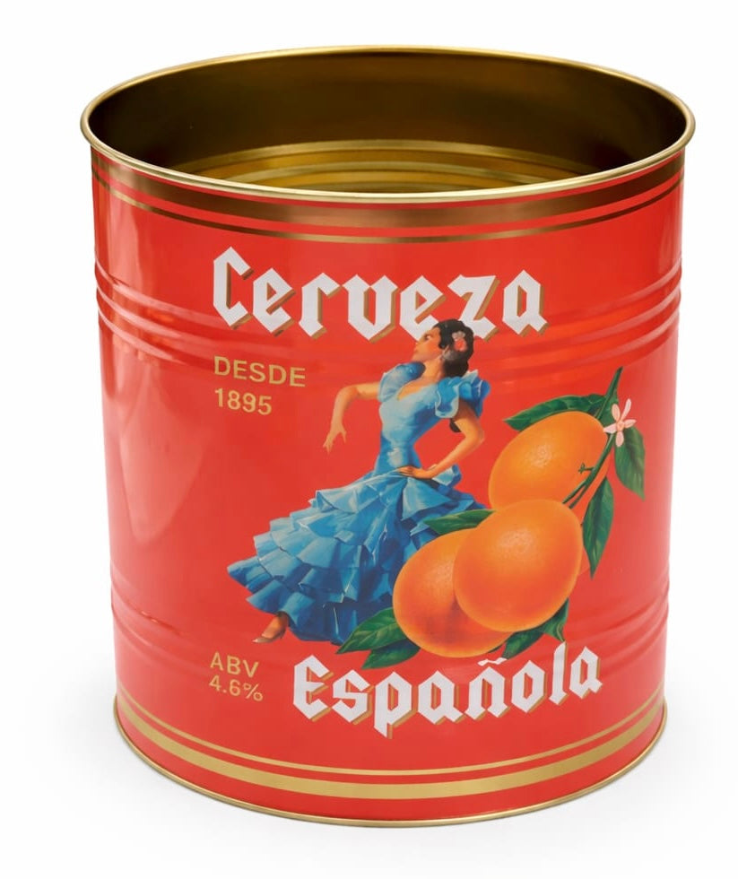 XL Storage Tin - Orange Cerveza Española 20cm x 24cm