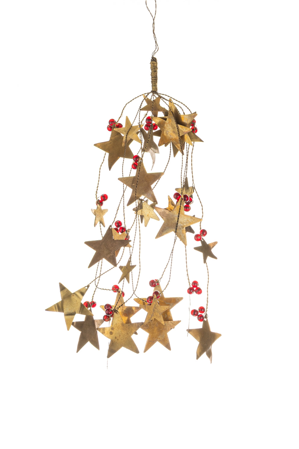 Hanging Gold stars with Berries