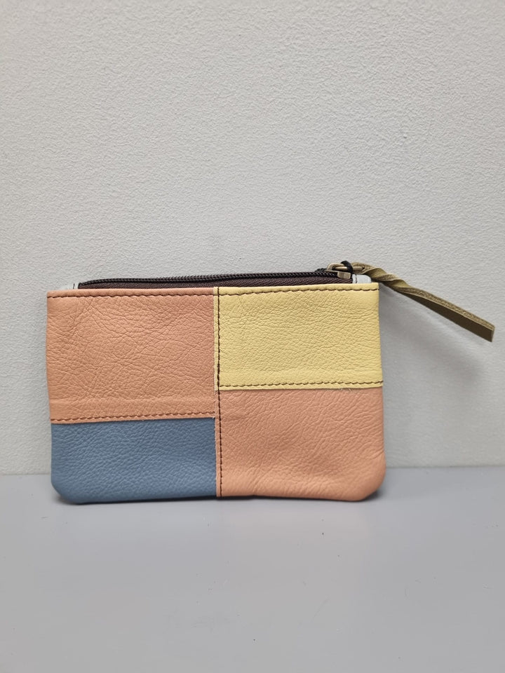 Zahra Pouch Purse - Nude/Yellow/Grey