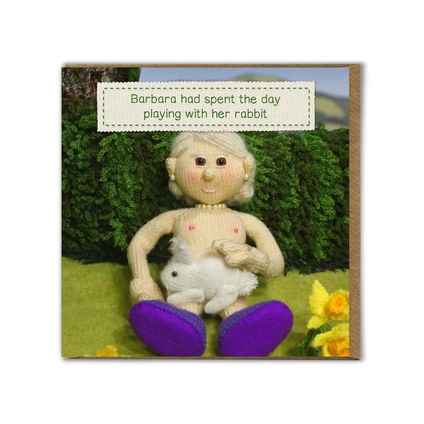 Playing with Rabbit - Funny Greetings Card