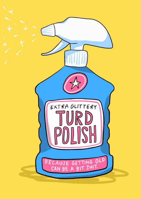 Glittery Turd Polish Birthday Card