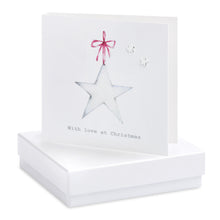 Star Earrings on Christmas Card