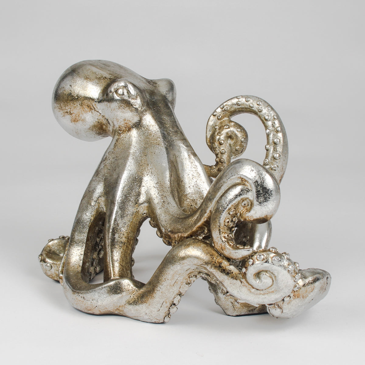 Silver Octopus Bottle Holder Ornament with Tentacles
