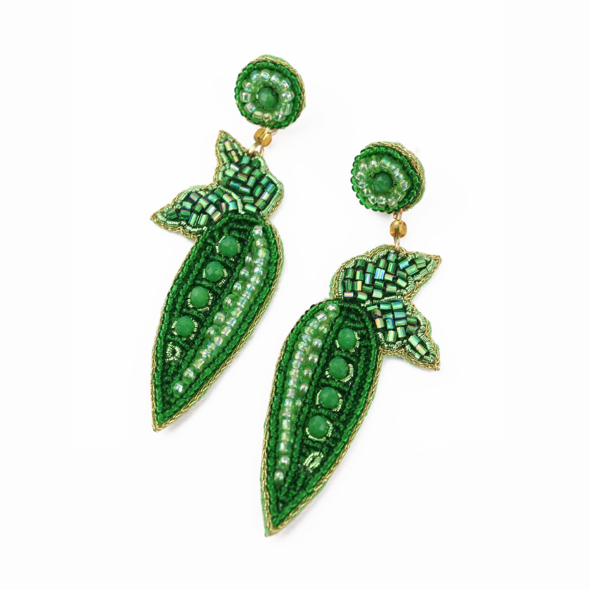 Beaded Peas in a Pod Earrings
