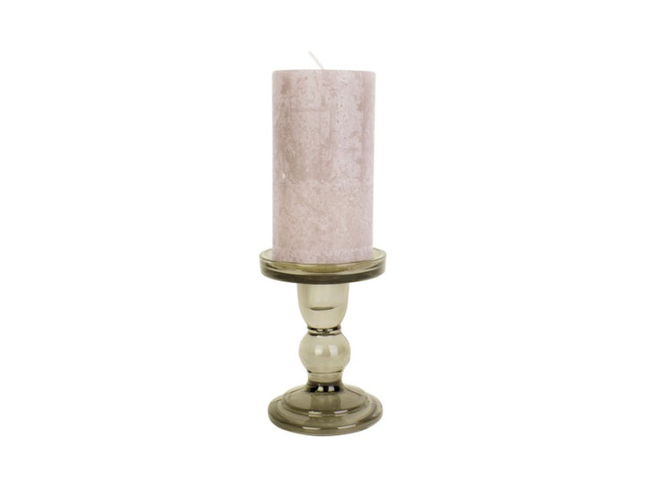 Glass Candle Holder - Moss Green