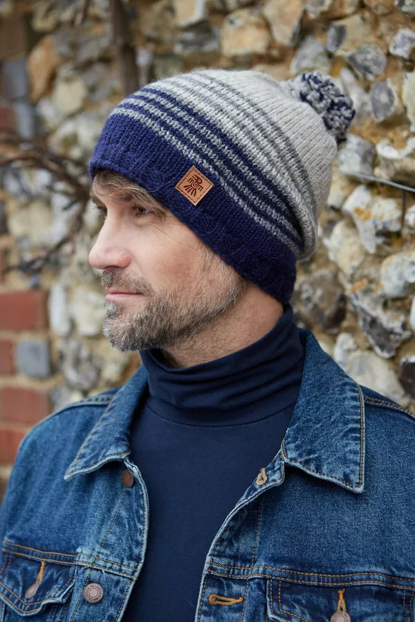 Blakeney Bobble Hat - Blue