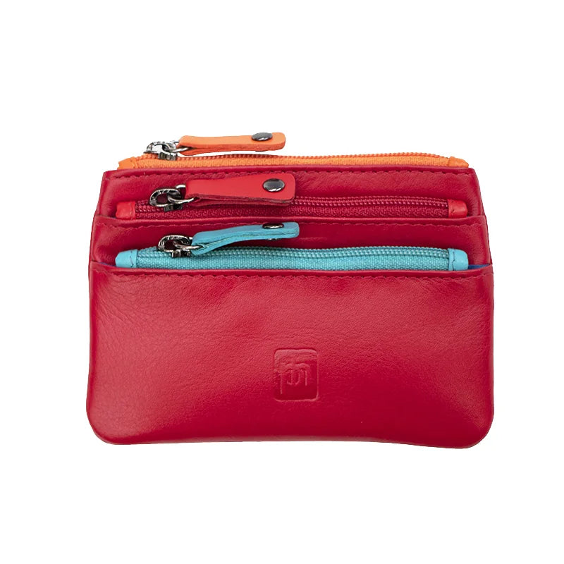Coin Purse with Coloured Zips