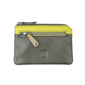Two Tone Multi Zip Coin Purse - Olive Green