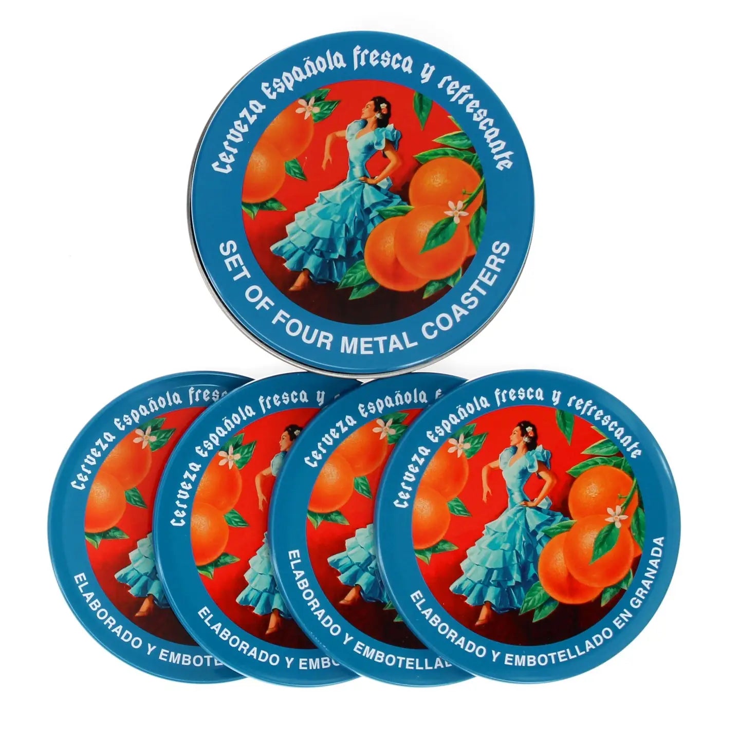 Metal Coaster Set of 4 - Cerveza