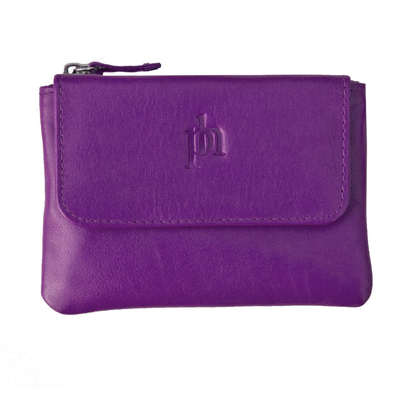 Mini Leather Change Pouch / Purple