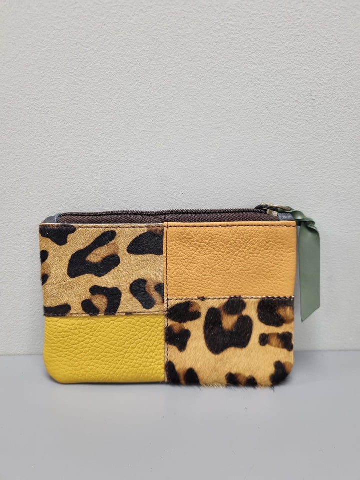 Zahra Pouch Purse - Earth Tones And Animal Print