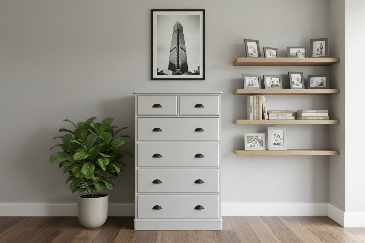 Tall 2 over 4 Pine Chest of Drawers