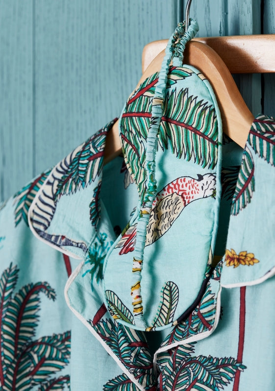 Cotton Jungle Print Pyjamas- Jade