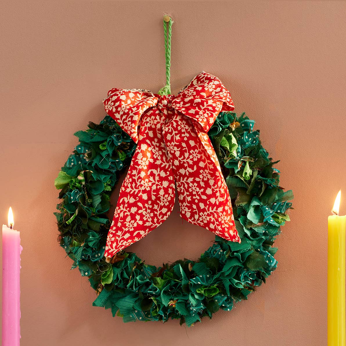 Circular Fabric Wreath Recycled Sari