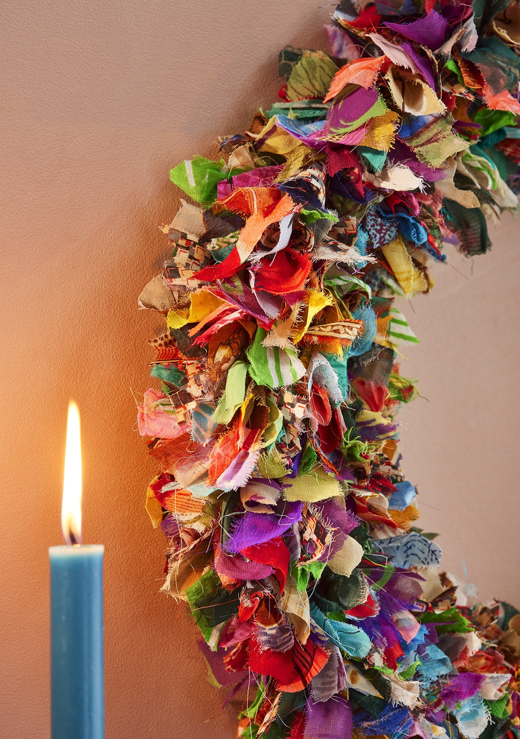 Circular Fabric Wreath Recycled Sari