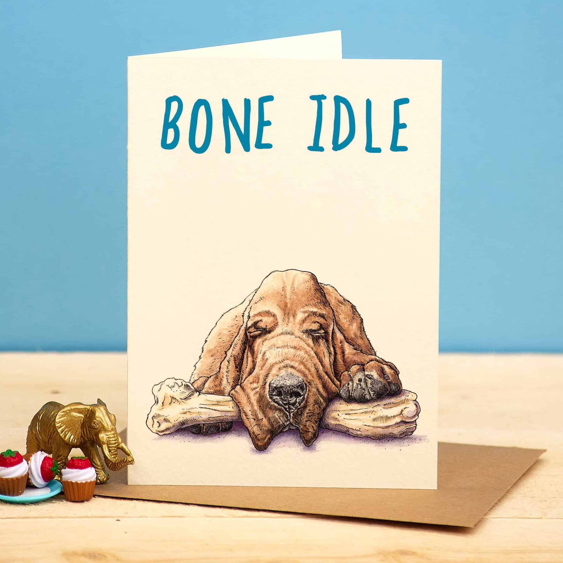 Bone Idle Punny Greetings Card
