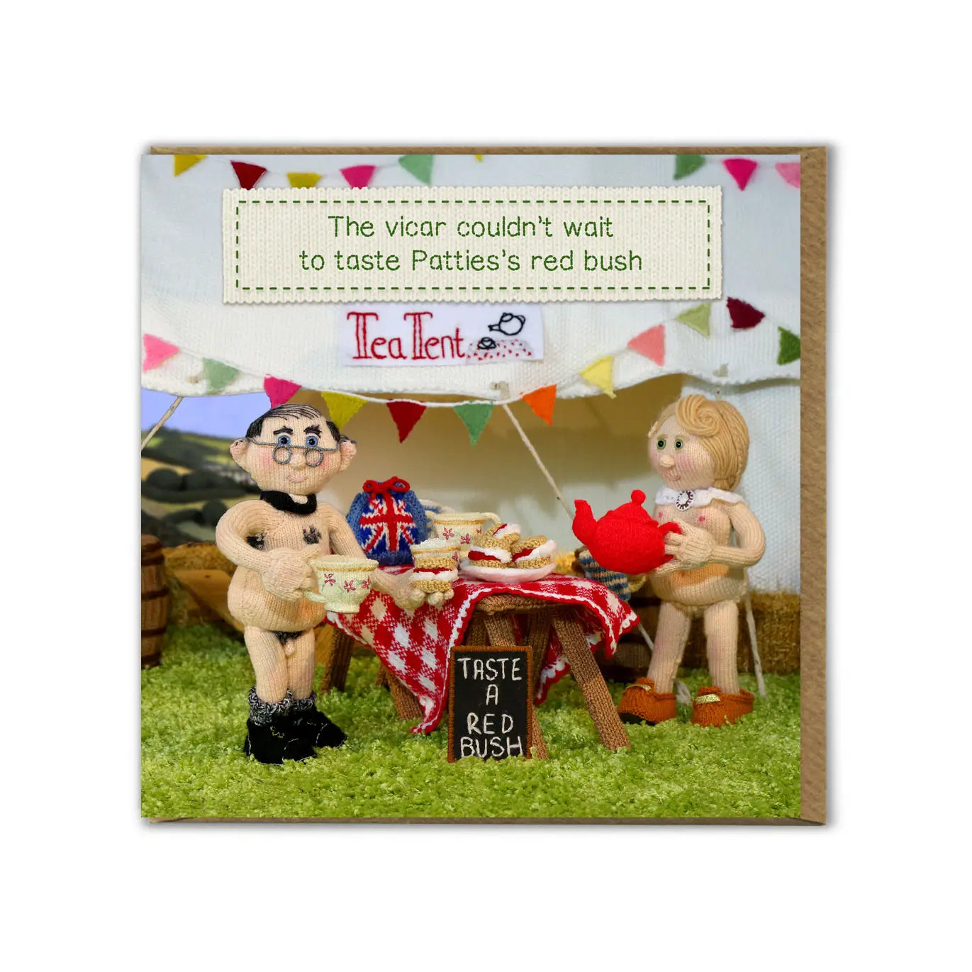 Pattie's Red Bush - Funny Greetings Card