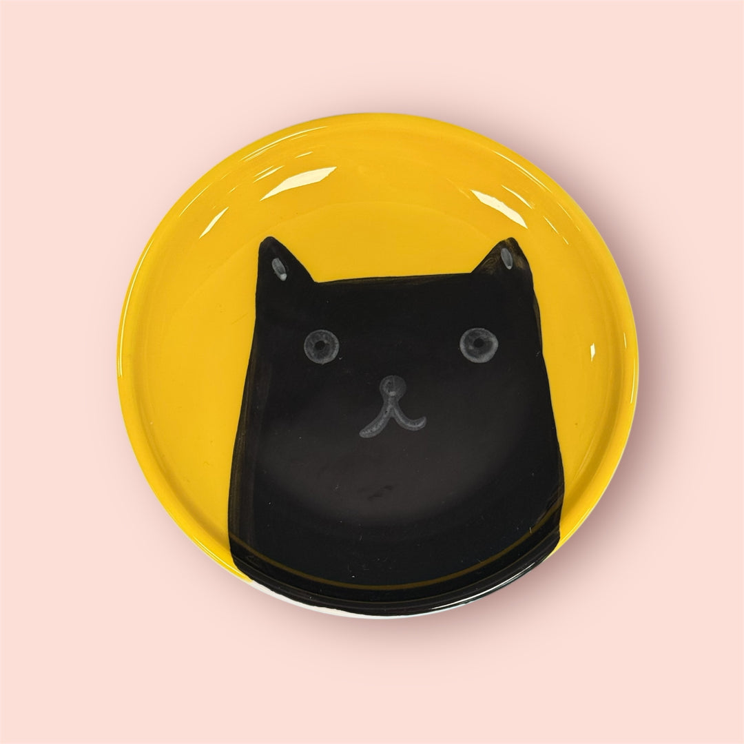 Cat Trinket Dish Yellow