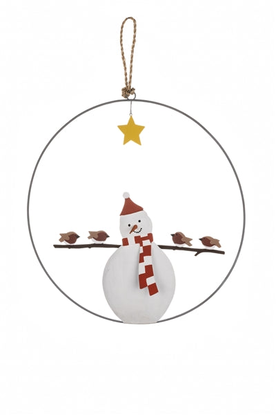 Snowman & Robin Wreath