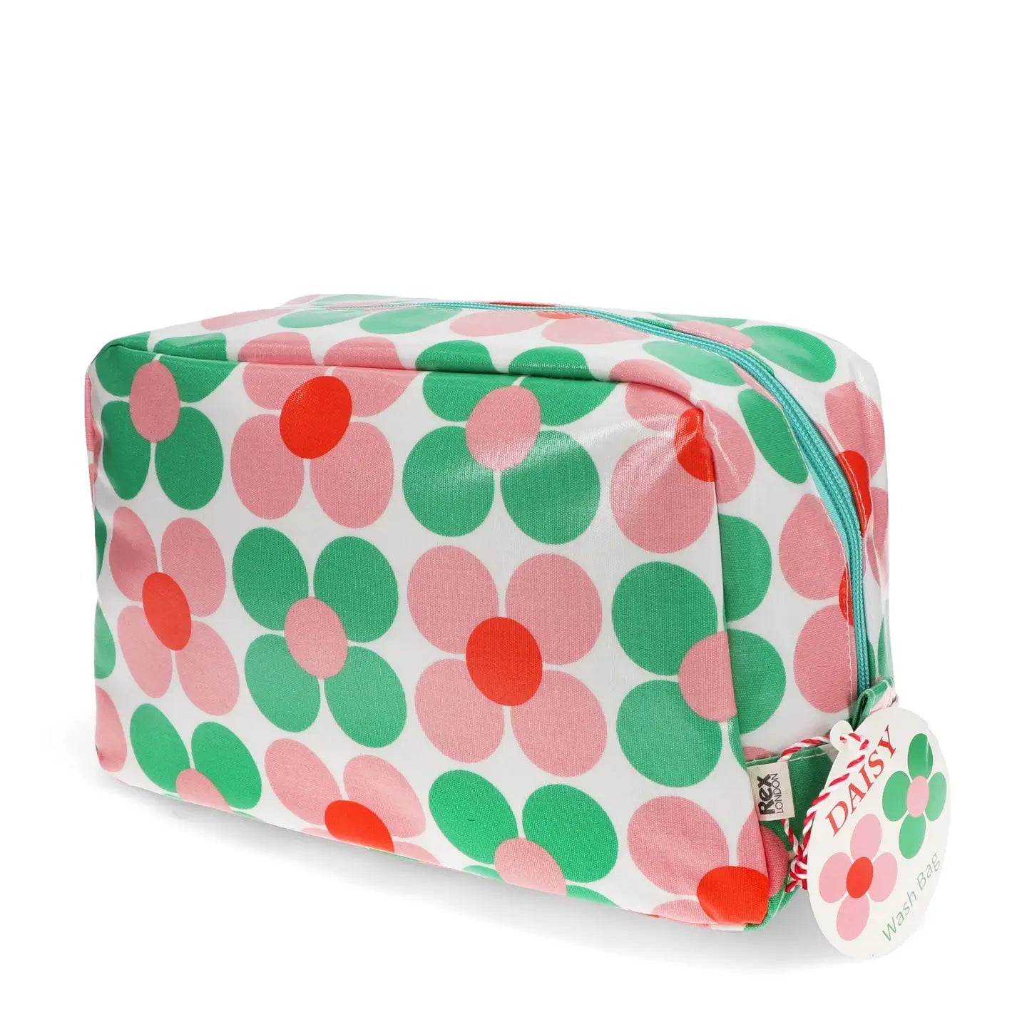 Wash Bag - Pink & Green Daisy