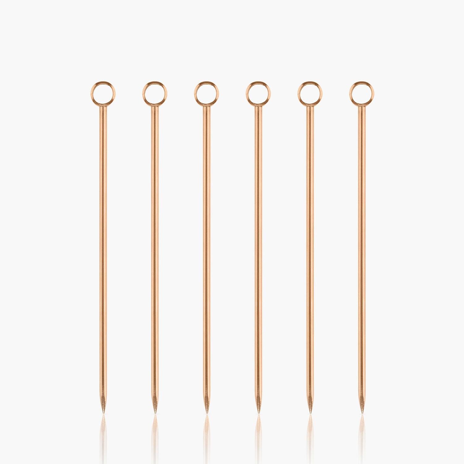 Stainless Steel Cocktail Sticks Set - Rose Gold
