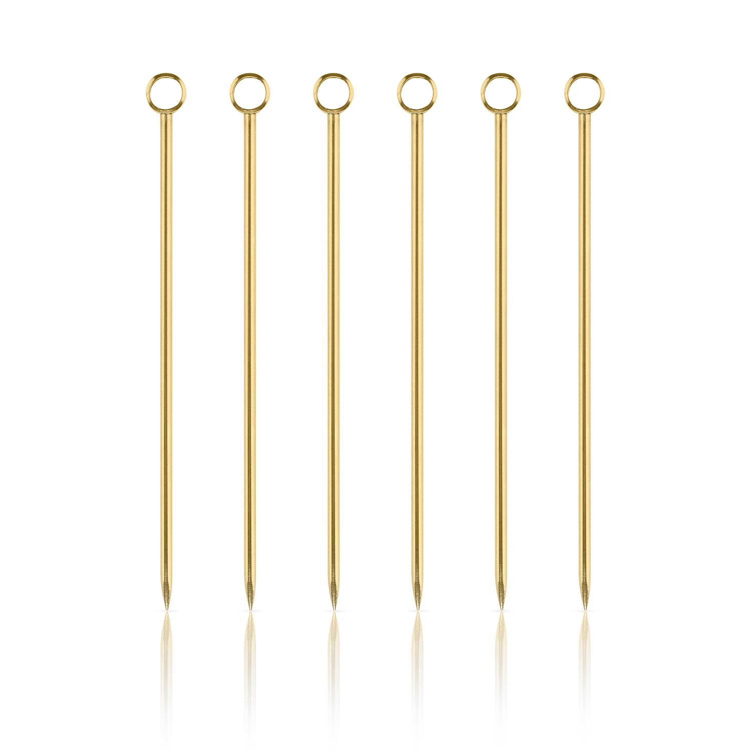 Cocktail Picks Set - Stainless Steel - Gold