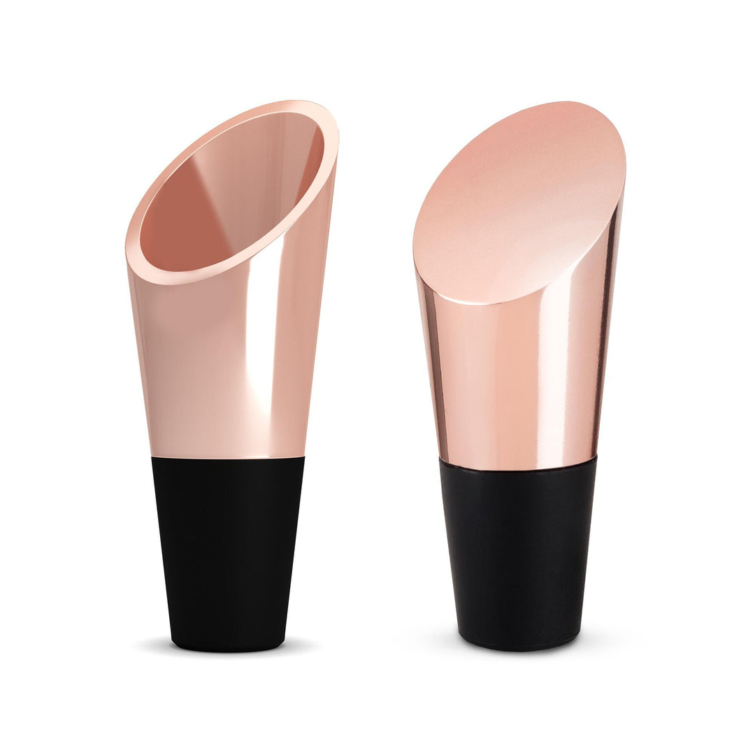 Wine Pourer And Stopper - Rose Gold